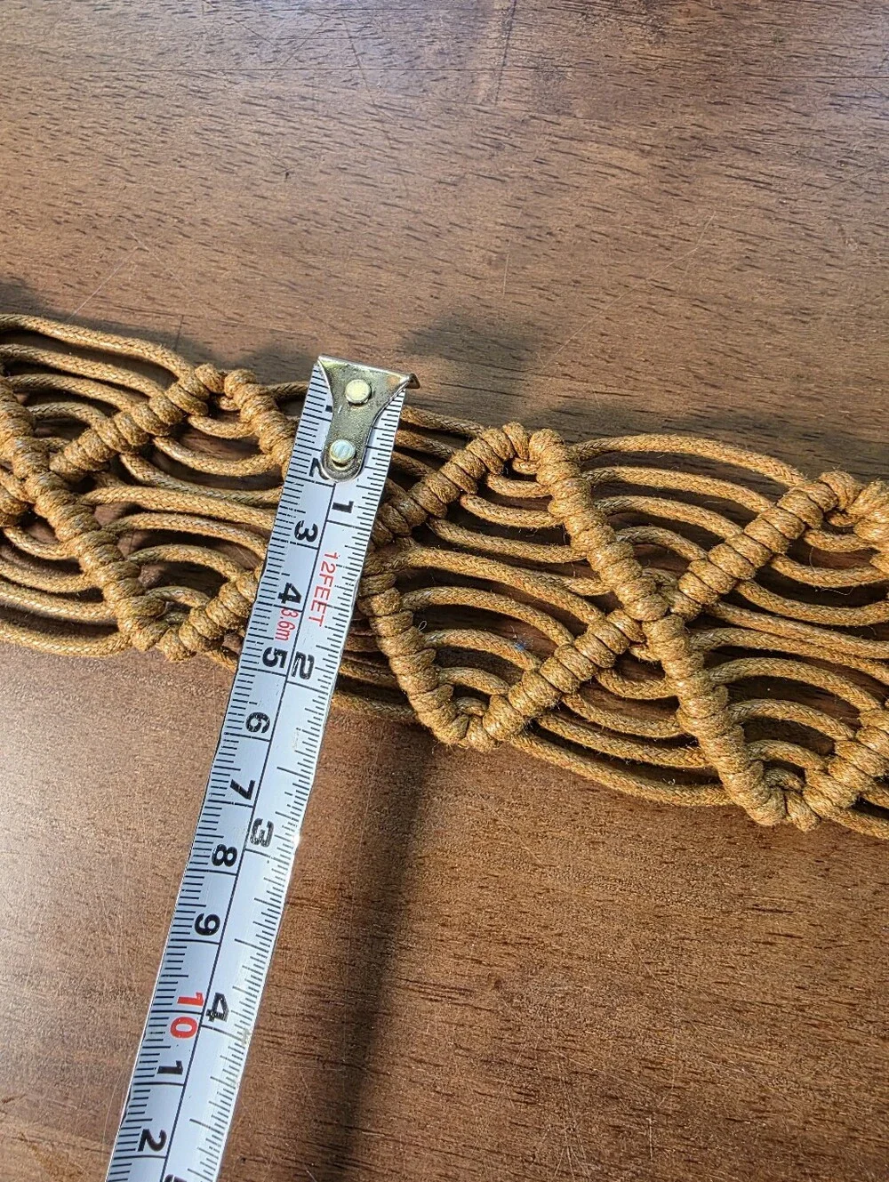 Boho Macramé Woven Tie Belt Tan Fringed Tassel Plus Size XXL